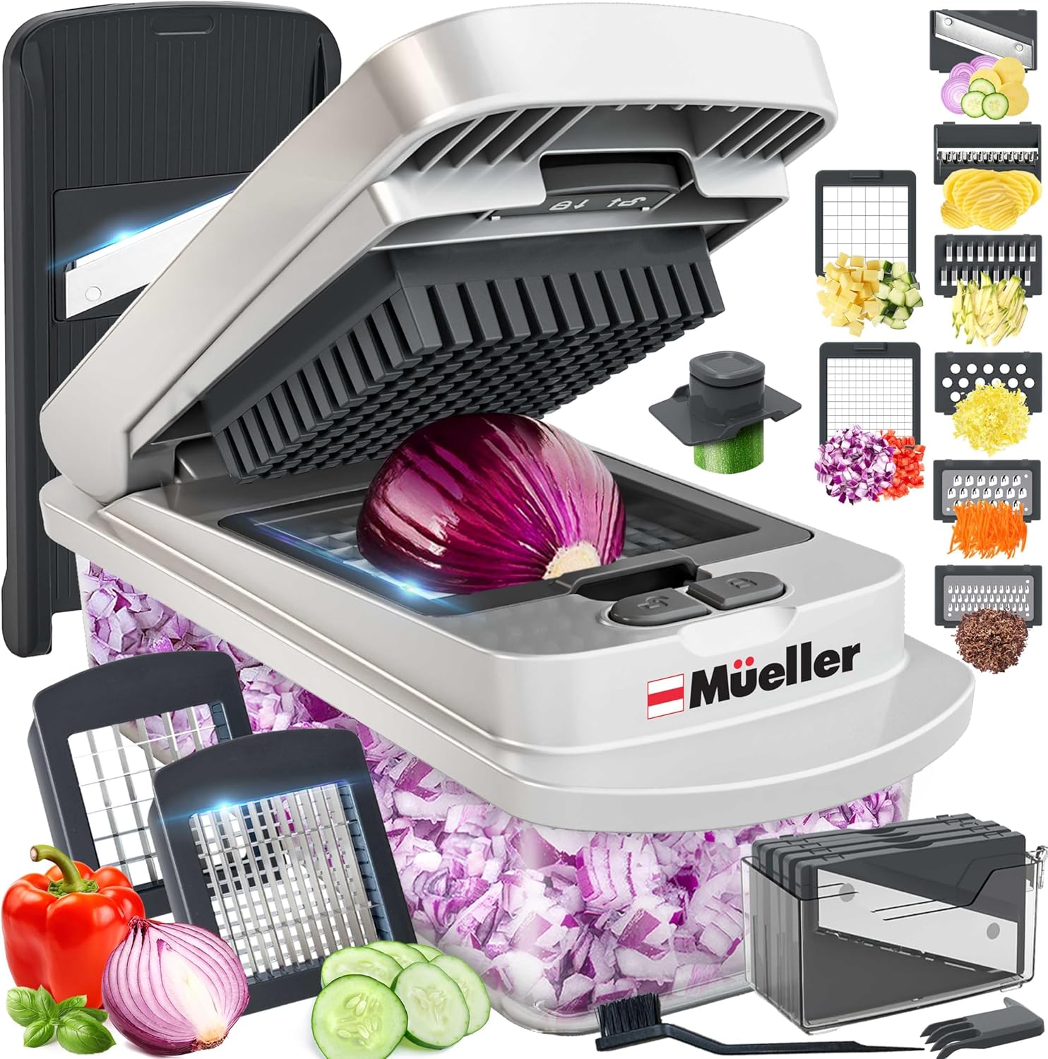 Mueller Pro-Series 10-in-1, 8 Blade Vegetable Chopper